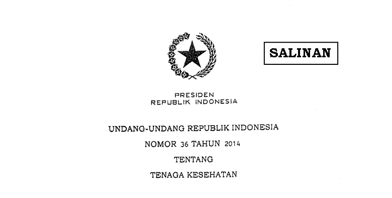 Undang-Undang RI No. 36 Tahun 2014 tentang Tenaga Kesehatan
